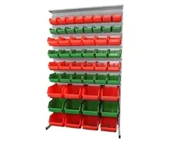 Leomar Regal-Do-Pojemnikow-Warsztatowych-Dwustronny-Wym-1690X940X650Mm-Z-Polka-104-Pojemniki-Zielone-Czerwone Київ