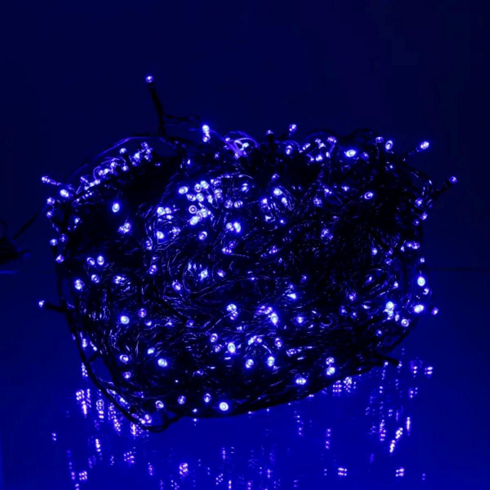 Гірлянда Різдвяна фея вулична 100 (м) 1000 LED чорний провід Синій CF1000L100MBBL Київ - фото 5