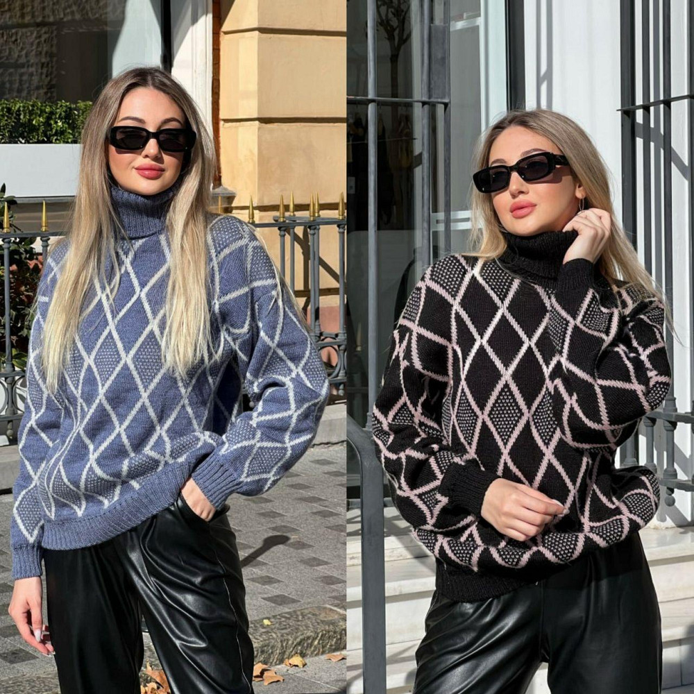 Жіночий стильний в'язаний светр графічний принт. 42-52р. Київ - фото 5