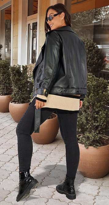 Шкіряна куртка OVERSIZE Київ - фото 8