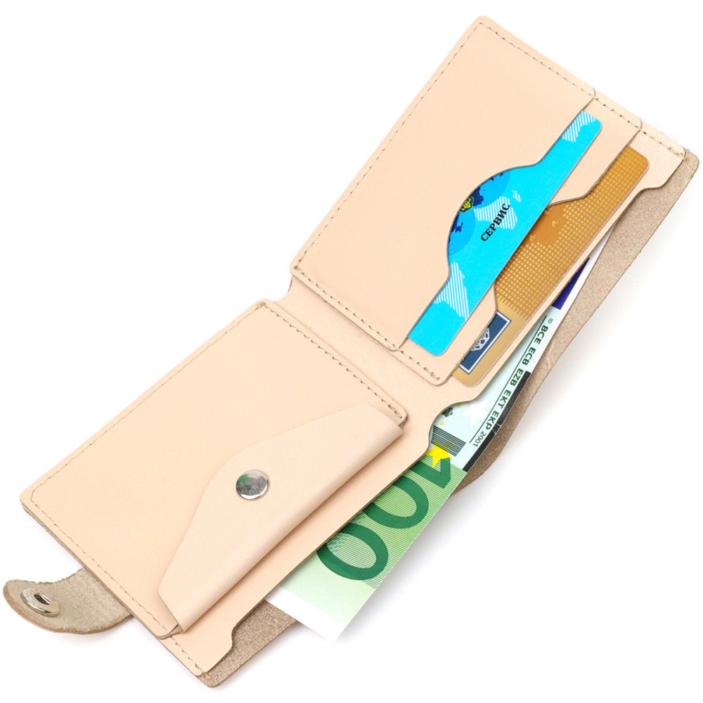 Стильный женский кошелек с монетницей кожаный SHVIGEL 16623 Молочный Киев - изображение 7