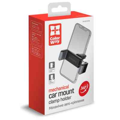 Универсальный автодержатель ColorWay Clamp Holder Black (CW-CHC012-BK) Винница