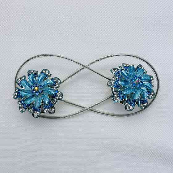 Магніти для штор та гардин "Flowers" набір 2 шт Блакитний (81-192) Київ