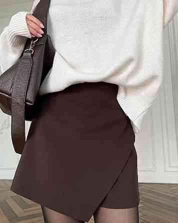 Женские базовые повседневные юбка-шорты костюмка Шоколад, 44/46 Одесса