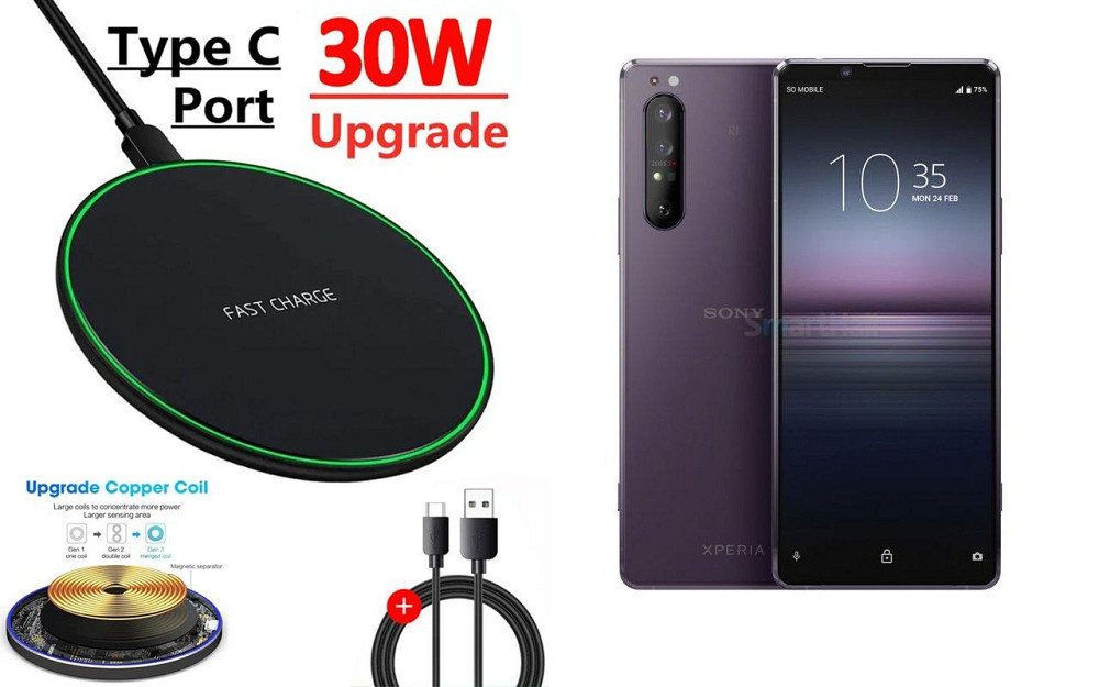Бездротовий зарядний пристрій Copper до 30W для OnePlus 8 Pro, USB-C, LED Київ - фото 1