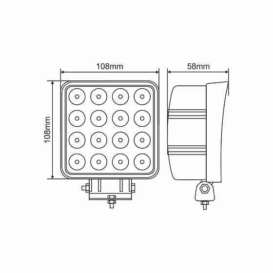 Фара светодиодная Brevia Epistar white Spot 10-30V, 48W (16x3W), 3520Lm, 1шт Львов