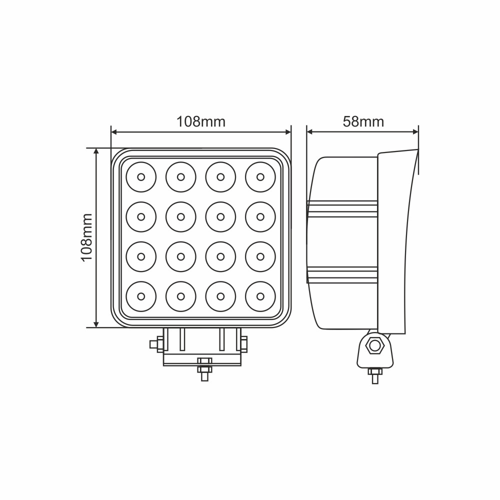 Фара светодиодная Brevia Epistar white Spot 10-30V, 48W (16x3W), 3520Lm, 1шт Львов - изображение 6
