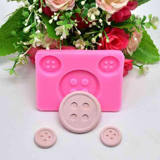 Молд силиконовый пуговицы 58 на 78 мм розовый Киев