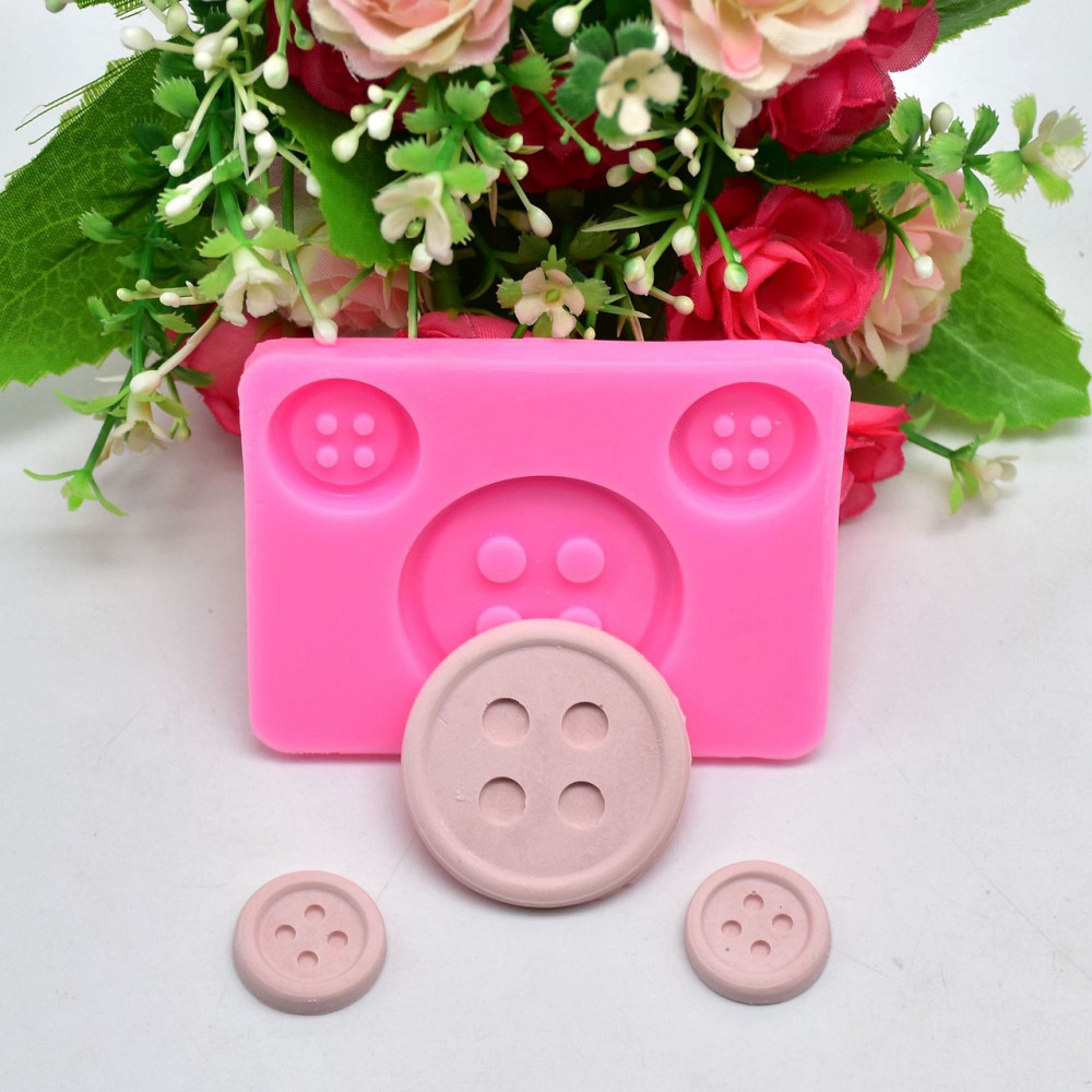 Молд силиконовый пуговицы 58 на 78 мм розовый Киев - изображение 1