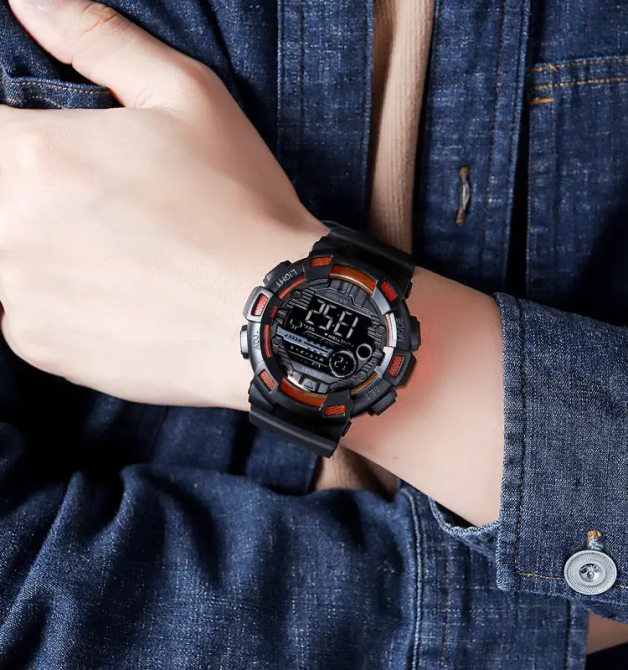 Годинник чоловічий спортивний наручний Skmei 2110 (Чорний з помаранчевим) Вінниця - фото 8