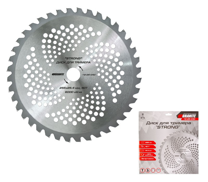 GRANITE Диск для тріммера GRANITE "STRONG" 255х25.4х40Т з побідитовою напайкою загартований 19- Коломия - фото 3