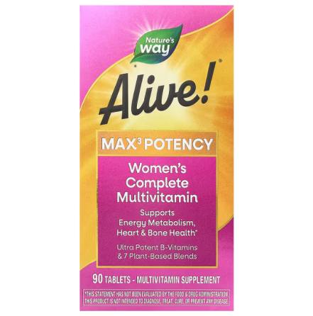 Витамины для женщин, Alive, Women's Complete Multivitamin, Nature's Way, 3 таблетки в день, 90 таблеток Луцьк