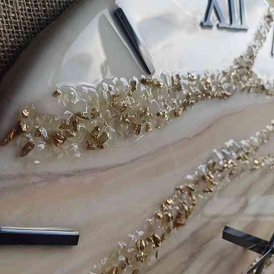 Годинник настінний 50 см з епоксидної смоли ручної роботи Дніпро