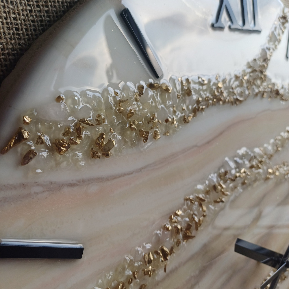 Годинник настінний 50 см з епоксидної смоли ручної роботи Дніпро - фото 4