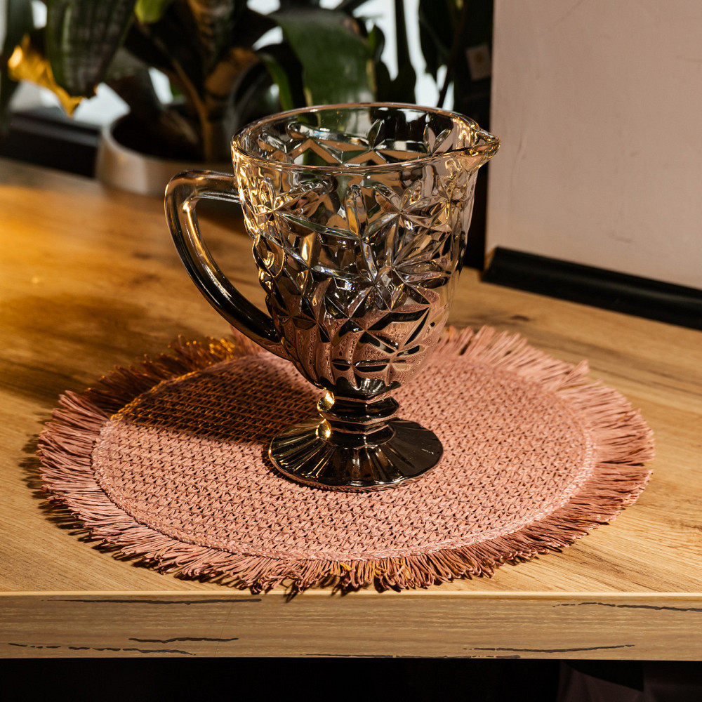 Глечик скляний для компоту 1.2 л ребристий фігурний графин для лимонаду мохіто-сангрії напоїв Сірий HP-19-179 Коломыя - изображение 3