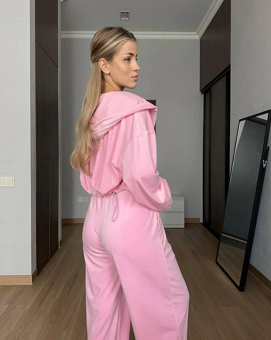 Женский прогулочный костюм двойка: кофта и штаны велюр спорт Барби, 44/46 Одесса - изображение 5