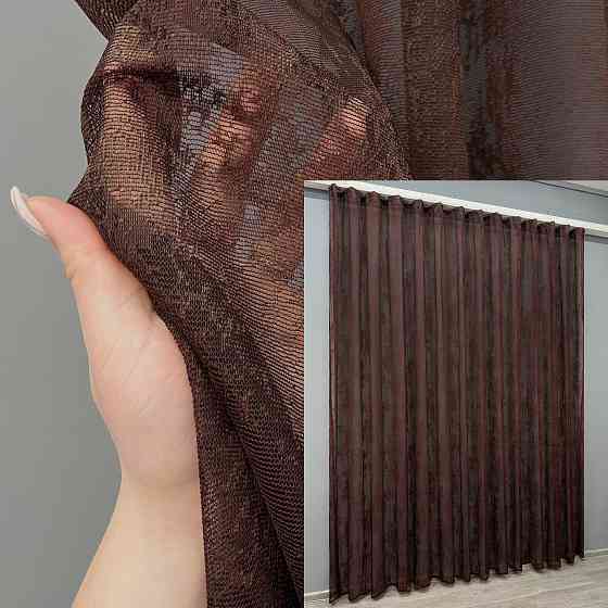 Тюль VR-Textil 1406т Мармур Жакард Шоколадний 400х270 см (42-1214) Київ