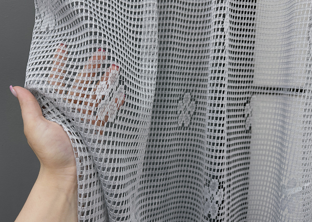 Тюль сетка VR-Textil Juli № 1717т Арка на кухню цвет серый 400х150 см (53-0042) Киев - изображение 3