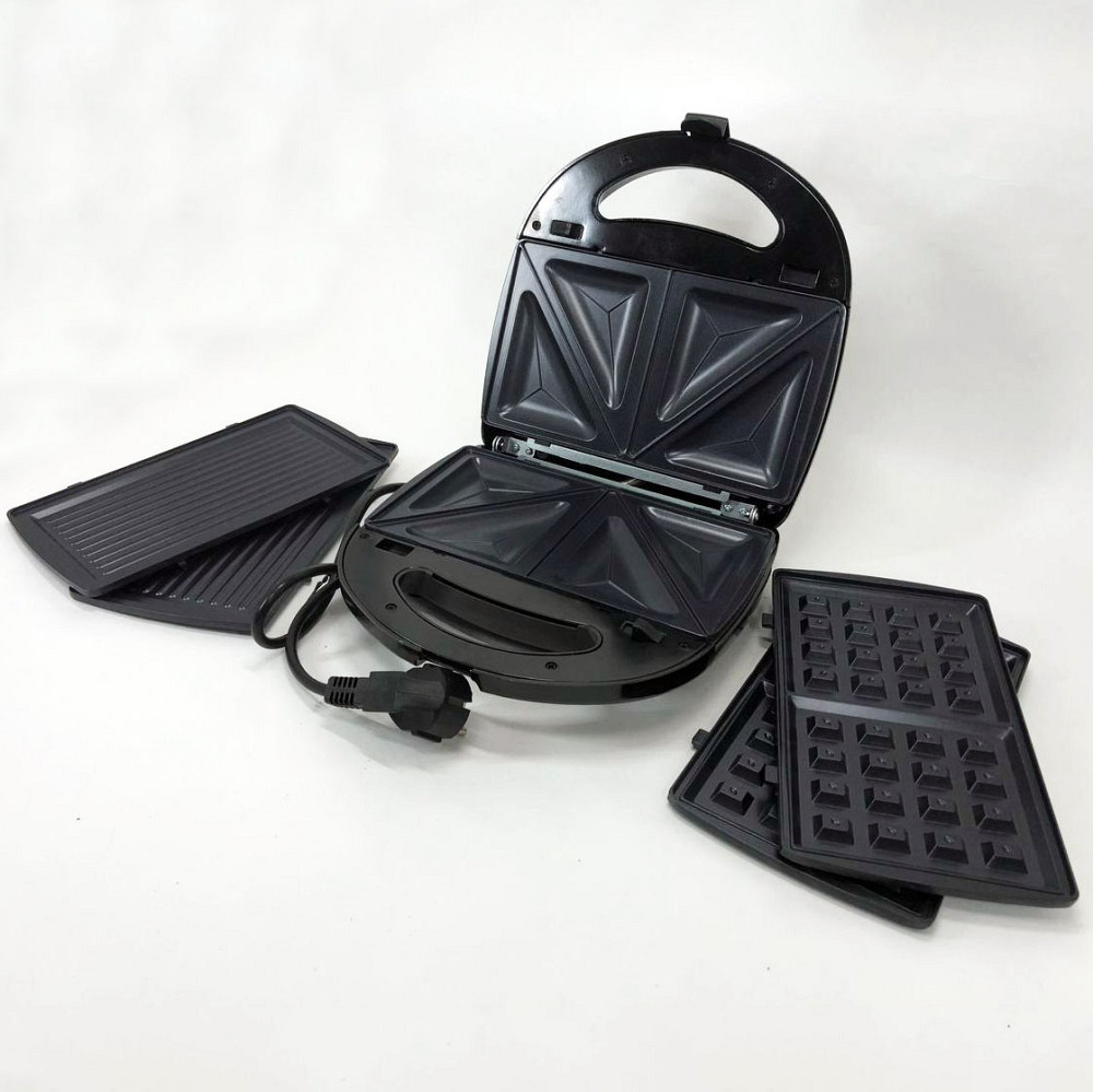 Мультипекар зі знімними пластинами, Сендвічниці бутербродниці, Електрична бутербродниця для дому GX-12 Івано-Франківськ - фото 3