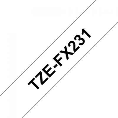 Лента для принтера этикеток UKRMARK совместима с TZEFX231. гибкая, 12мм х 8м. black on white (TZeFX231) (900407) Винница