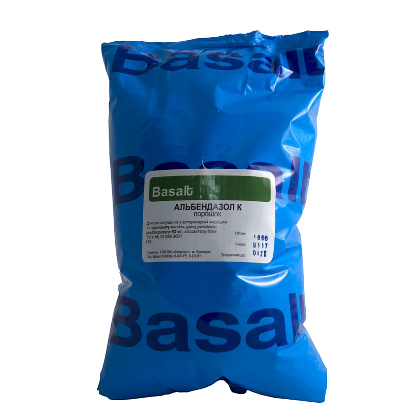 Альбендазол К порошок 1 кг Базальт (альбендазол – 50 мг и клозантел - 50 мг) Винница - изображение 1