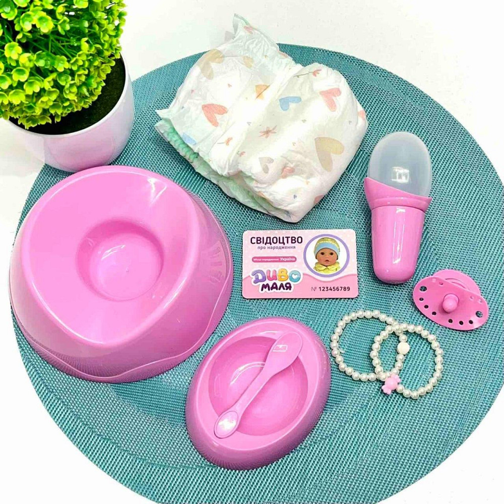 Пупс функціональний Чудо Малюк 8 функцій 9 аксесуарів у комплекті 43см Рожевий (BL242A-DM-UA) Чернигов - изображение 4