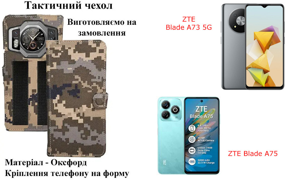 Тактичний чохол для Tecno POVA-3, POVA-4, POVA-5, кріпиться до спорядження на липучці Київ - фото 1
