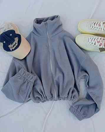 Жіноча обʼємна флісова кофта на блискавці двосторонній фліс Сірий Одеса