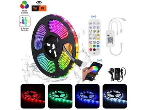Гірлянда LED стрічка RGB 5м пульт з WI FI Bluetooth 3528 (RV-24 WF) ТМ КИТАЙ Київ