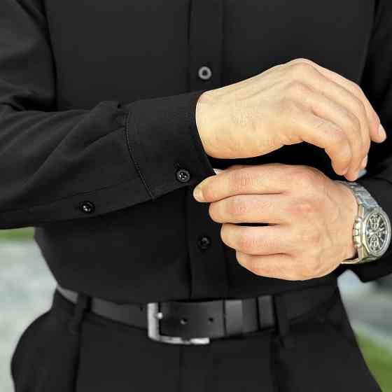 Чоловіча чорна сорочка з довгим рукавом Pobedov Legend Київ