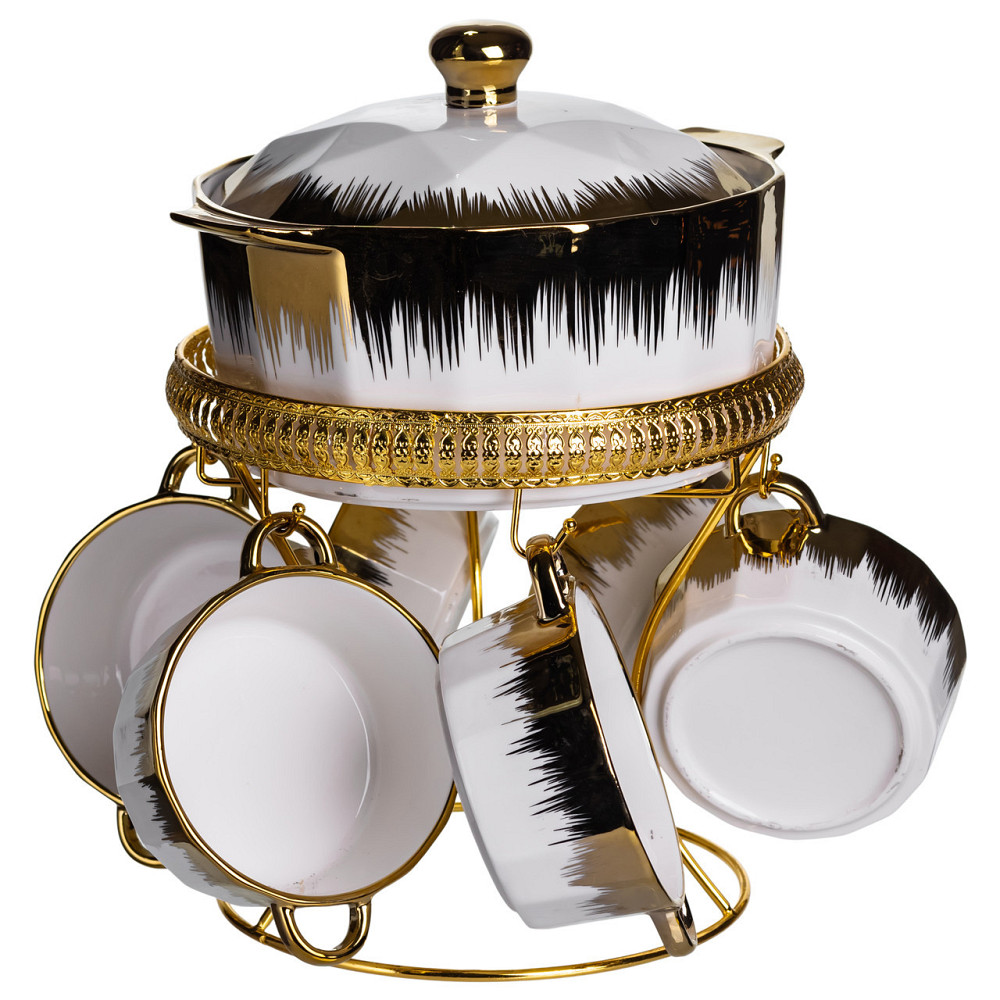 Суповий сервіз на 6 персон супниця 2 (л) на підставці з бульйонницями 300 (мл) тарілки для супу ML-T35 Київ - фото 1