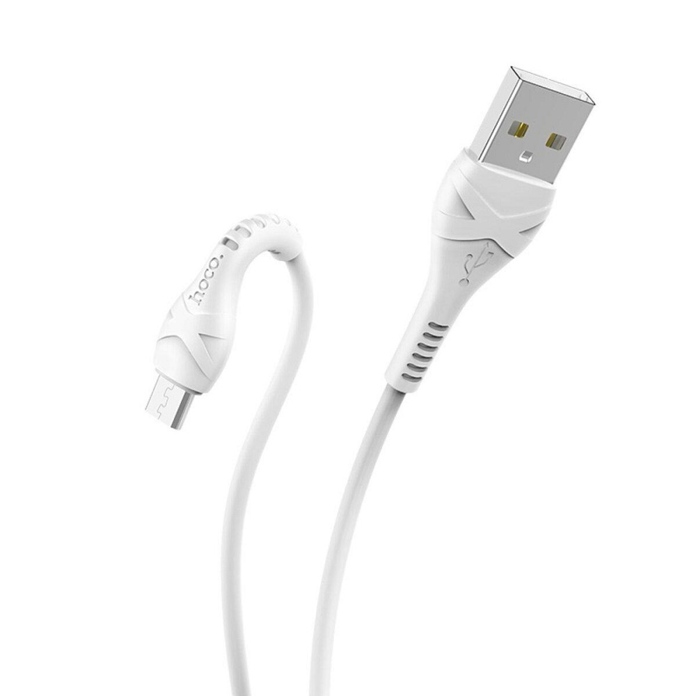 Кабель HOCO X37 USB - Micro 2.4A, 1m, PVC, PVC конектори, колір білий 6931474710505 Одеса - фото 4