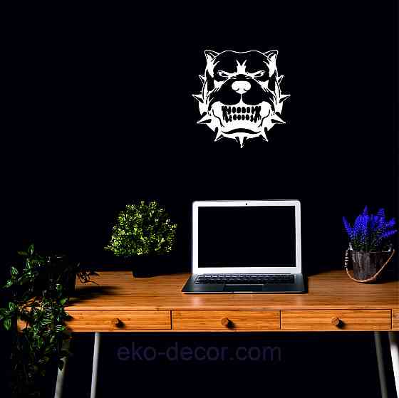 Декоративне настінне Панно «Собака», Декор на стіну 70*70 см, Білий Київ