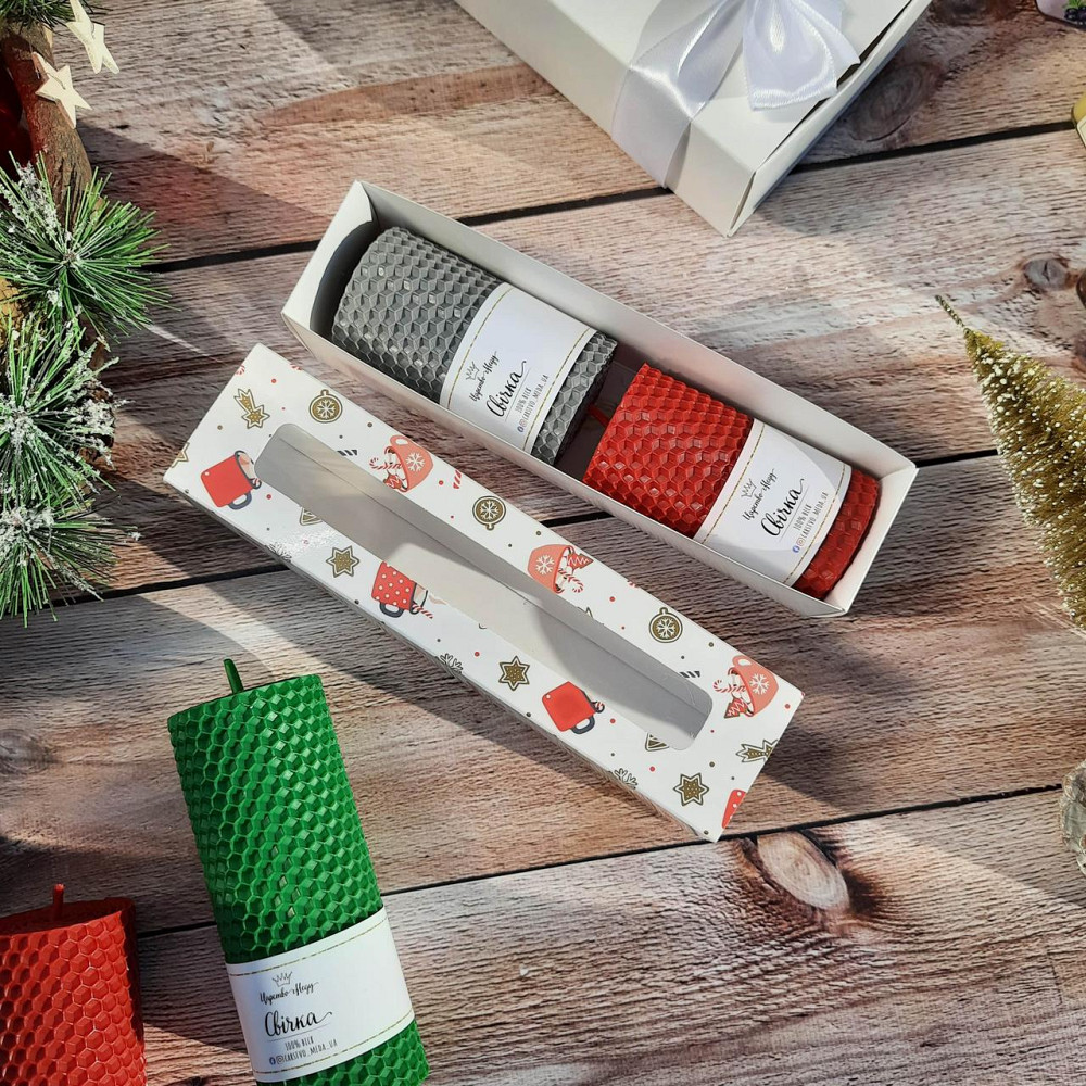 Набір свічок з вощини Новорічні, 2 шт по 8,5 см натуральний віск. Одеса - фото 2