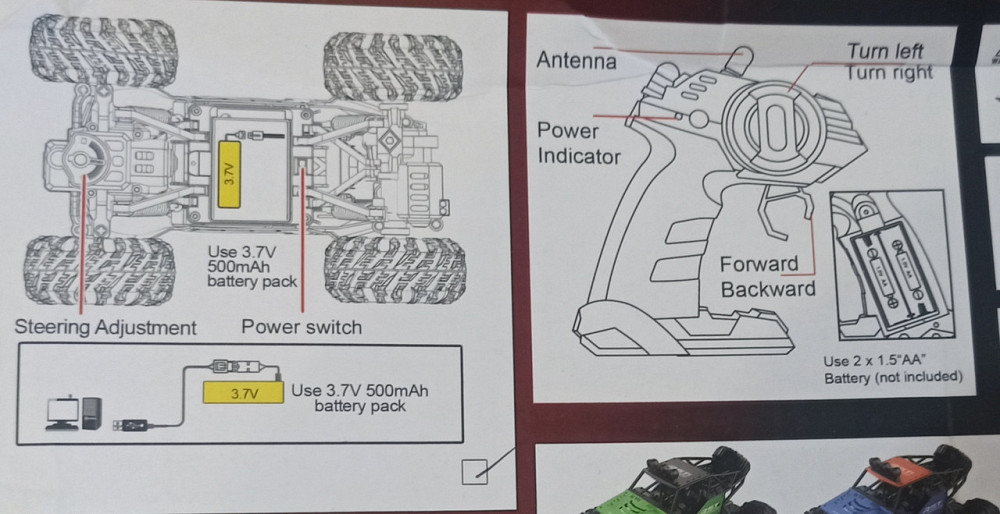 Дитяча іграшкова машинка Джип Баггі на пульті і акумуляторі зі світлом синій Київ - фото 9