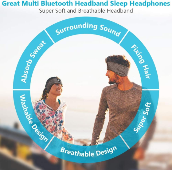 Блютуз наушники повязка для бега йоги и сна SleepBand 5.0 беспроводная маска гарнитура с микрофоном черная новый Киев