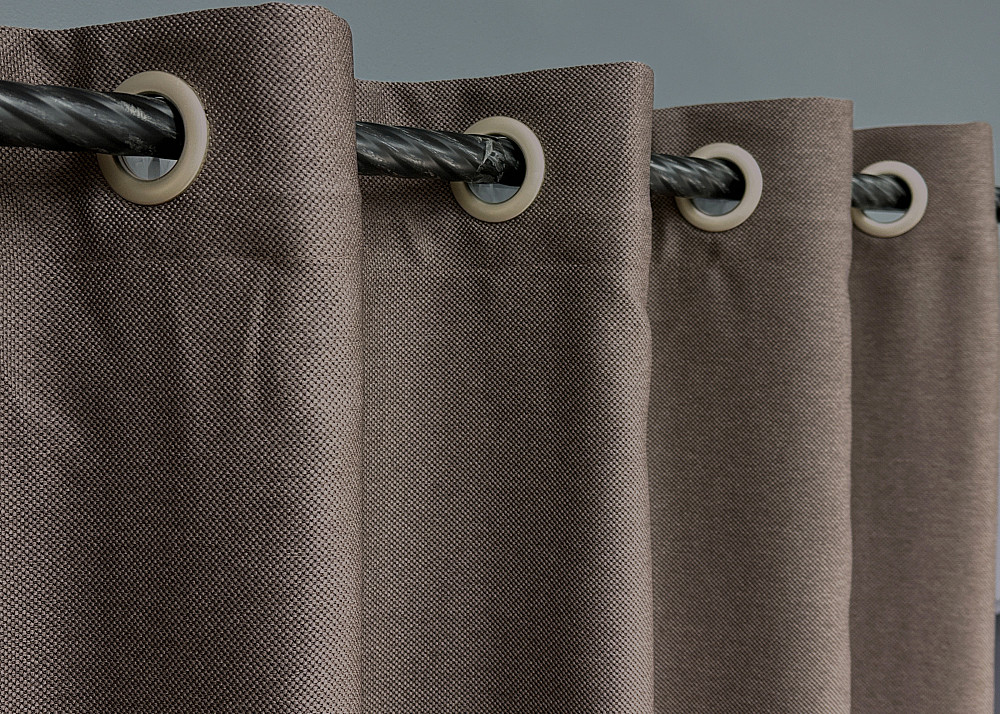 Комплект готовых штор на люверсах VR-Textil Рогожка TERRA LUXE № 1855ш Коричневый 150х270 см 2 шт (37-0313) Киев - изображение 6