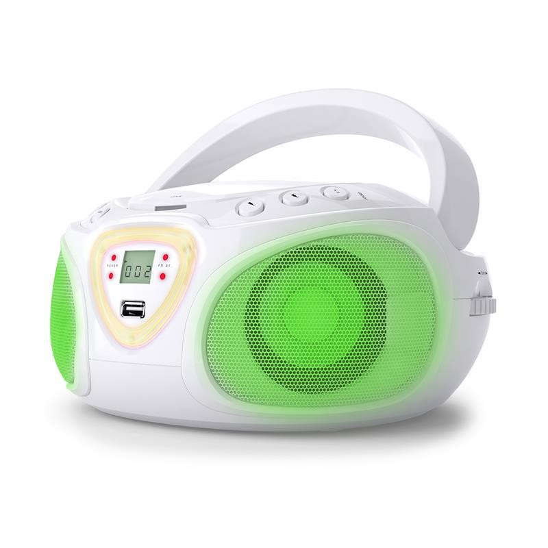 Roadie CD Boombox FM Radio Light Show CD Player Bluetooth 5.0 White (Германия, читать описание) Рівне - фото 4