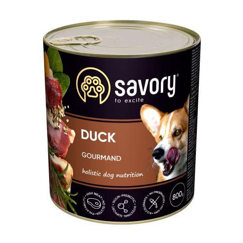 Вологий корм Savory для дорослих собак усіх порід, з качкою, 800 г Київ - фото 1