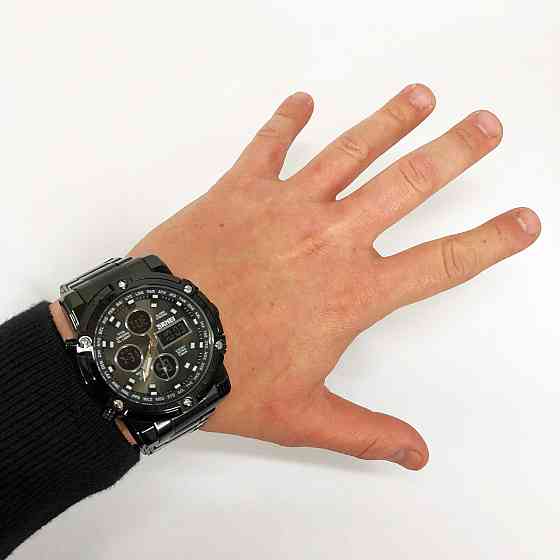 Військовий годинник з батарейкою SKMEI 1389BK, Сучасний військовий годинник, Спортивний VK-229 міцний годинник Київ