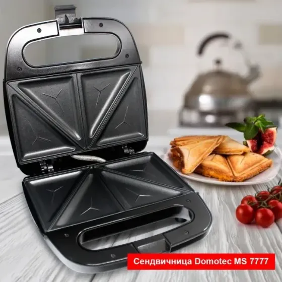 Сэндвичница DOMOTEC MS-7777: 750 Вт, антипригарное покрытие, индикация работы Киев