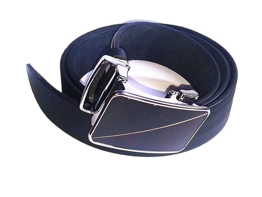 Шкіряний ремінь унісекс чорний автомат 1150х35 мм Одеса - фото 3