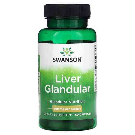 Добавка для здоров'я печінки Swanson Liver Glandular 500 mg 60 Capsules Луцьк