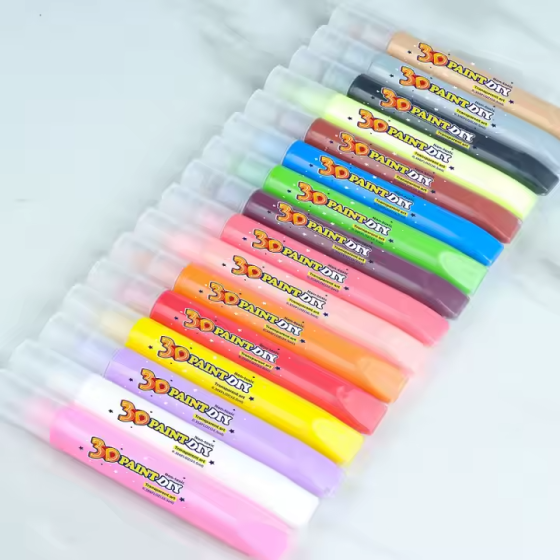 Вітражні фарби 3D, набір фарб-маркерів для творчості та рукоділля, 24 кольори Кам'янець-Подільський