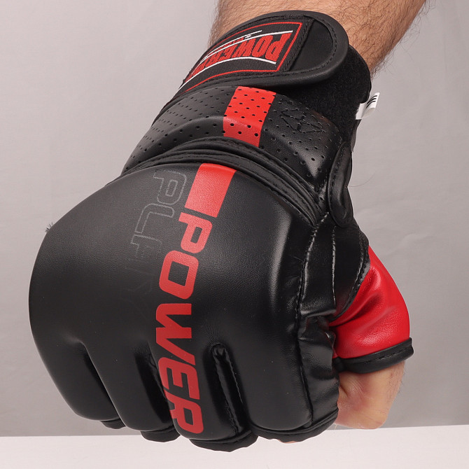 Рукавиці для MMA PowerPlay 3093 Чорні M Каменское - изображение 7