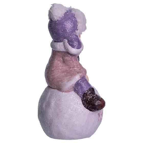 Yiwu Новорічна фігурка з підсвіткою Дівчинка на сніговій кулі з фарфору 8×7×16 (см) новорічний Коломия