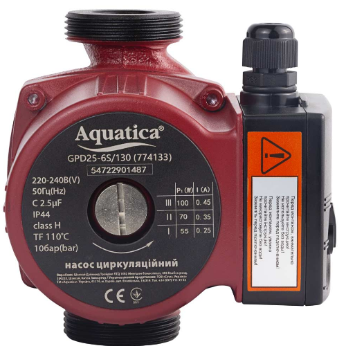 Насос циркуляційний 0,1кВт 6м 75л/хв Ø1½