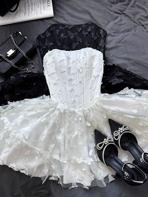 Жіноча романтична приваблива мініплаття костюмна + фатин метелика (на підкладці) Білий, 42/44 Одеса - фото 8