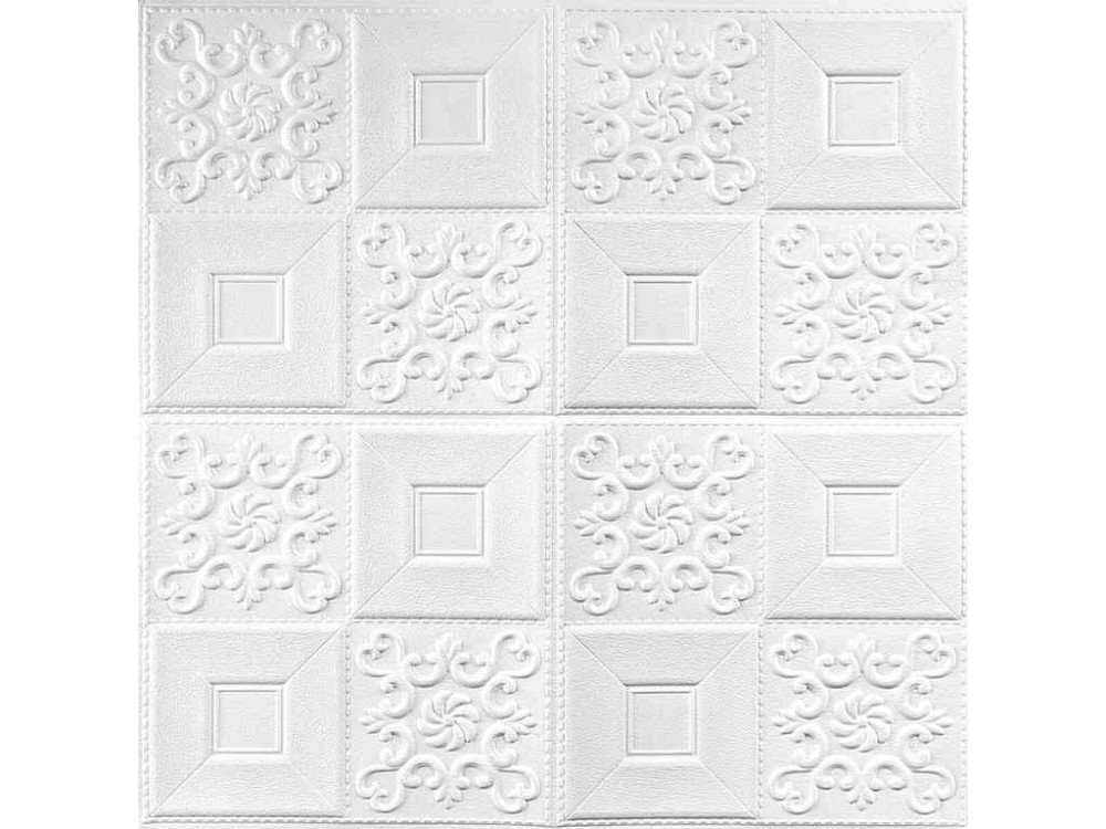 Панель стеновая 3D 700 * 700 * 5мм 114 Белый (SBD) SW-000006 ТМ STICKER WALL Киев - изображение 1