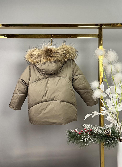 Детская зимняя куртка для девочки с шарфом натуральный мех 98,104,110,116,122 Николаев - изображение 3